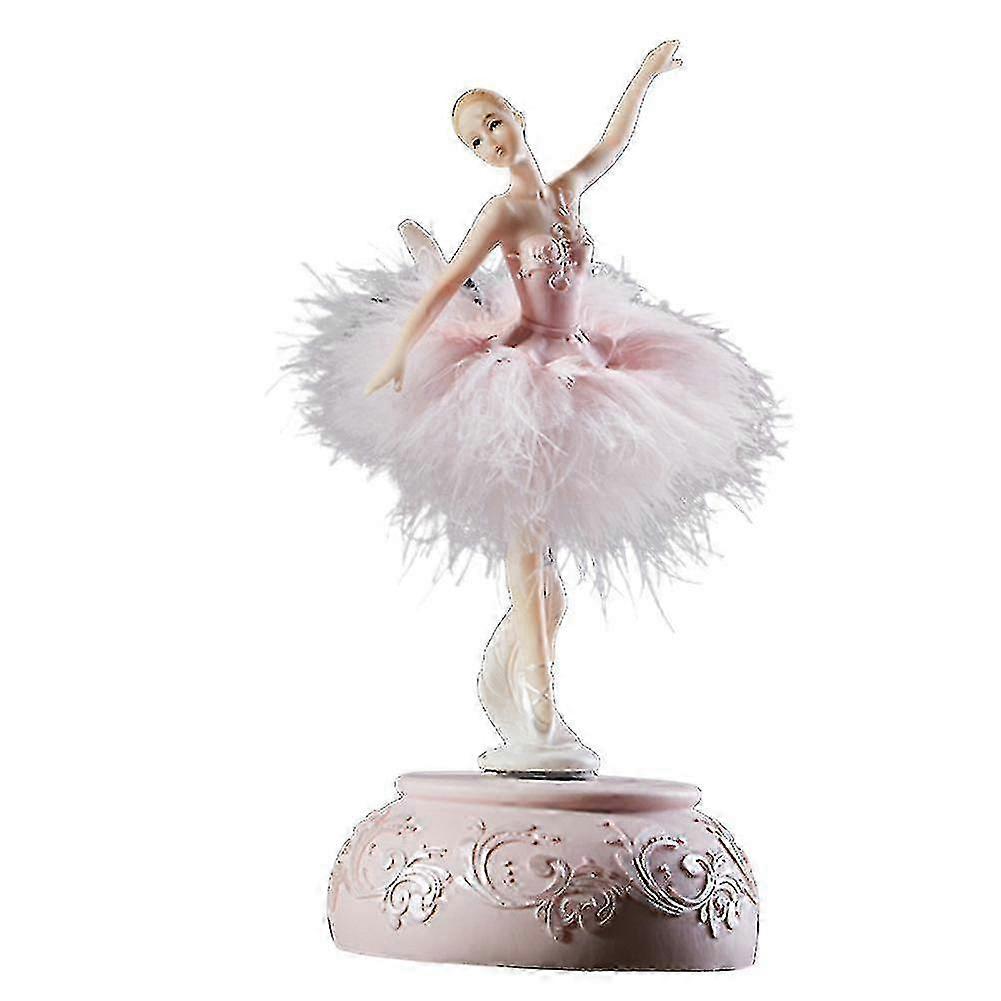 راقصة الباليه الموسيقى مربع الرقص فتاة بحيرة البجع كاروسيل مع ريشة لهدية عيد ميلاد Tw