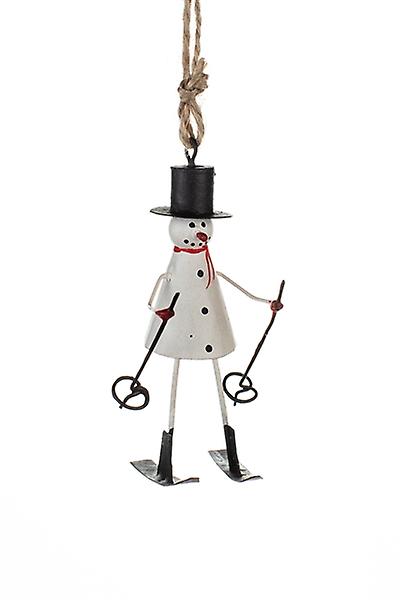 Shoeless Joe Mini Snowman On Skis Decoration