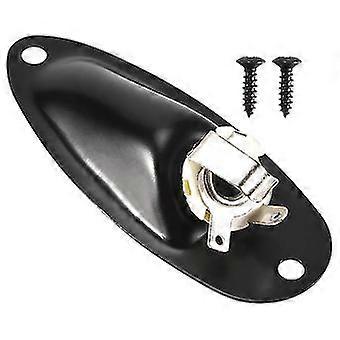 Black Boat Style 1/4inch Guitar Pickup Output Input Jack Plug Socket For Fd Strat Guitar