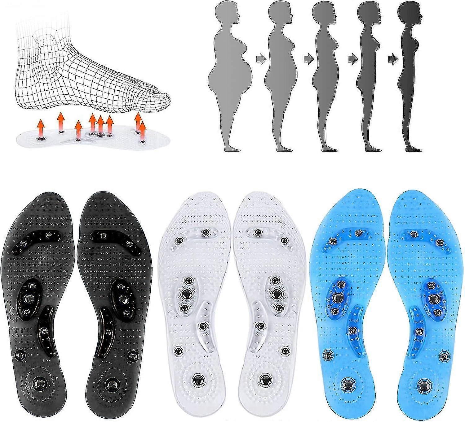 3 Çift Basamaklı Tabanlık, Uzak Kızılötesi Akupresür Tabanlık, Akupunktur Ayak Masajı Tabanlık Yorgunluk Önleyici Tabanlık FRD