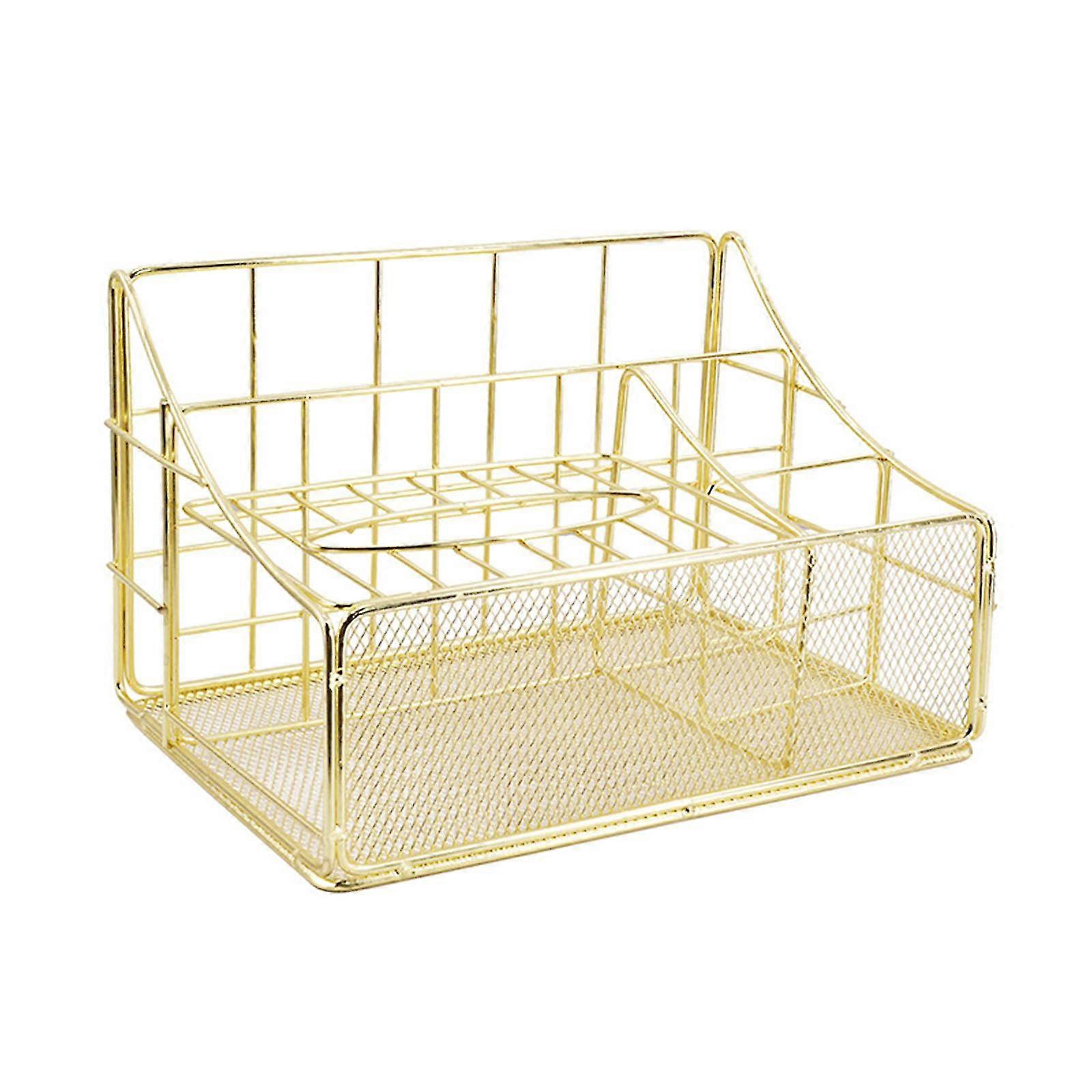 Multi-functional Tissue Caddy Iron Wire Pen Holder Magazine Stand Remote Caddy