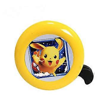 Sino de bicicleta de alumínio, som alto e claro da bicicleta - Pikachu amarelo (enviar luz de sapo + ferramentas) (dois)