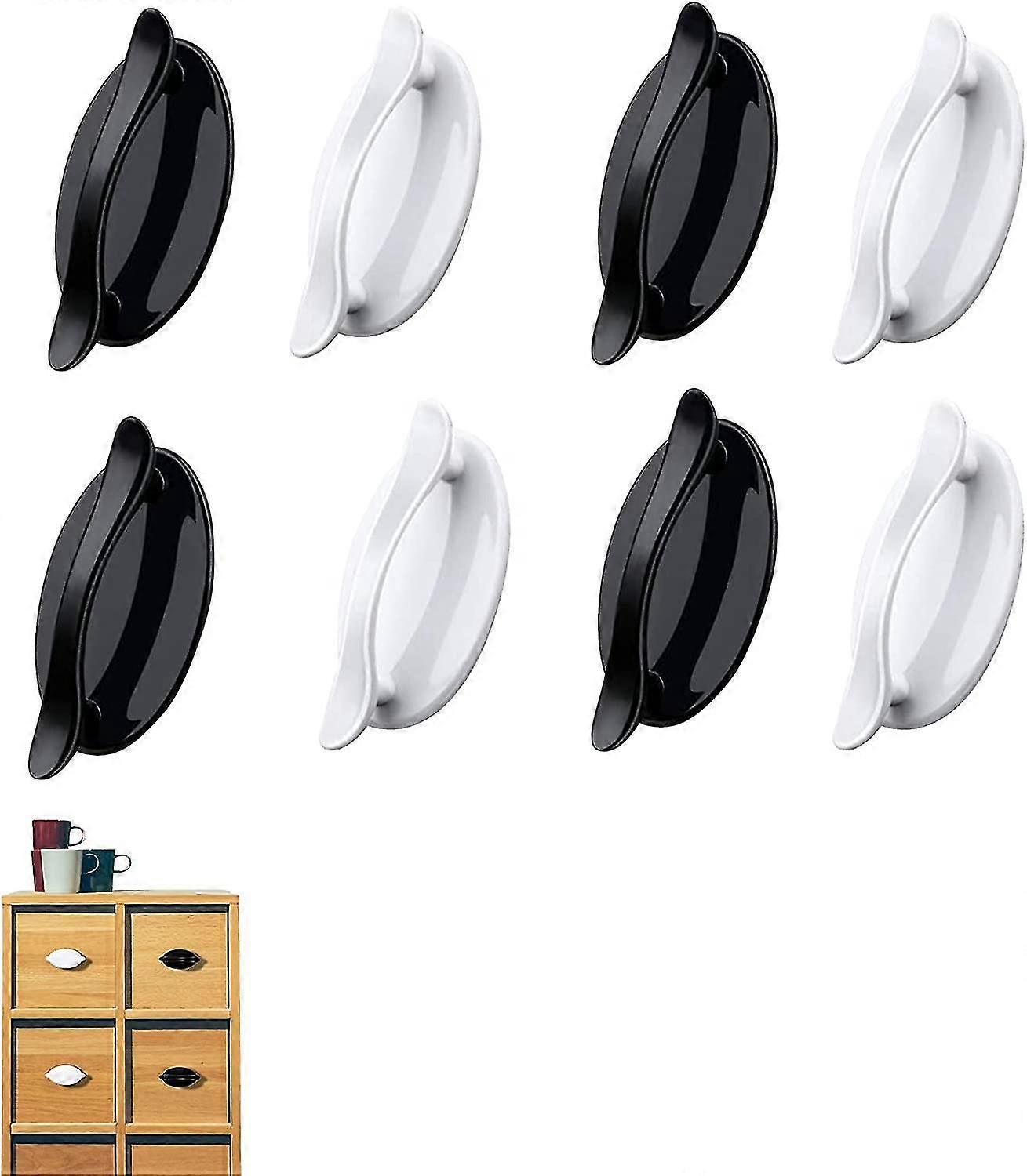 8 Self-adhesive Door Handles, Window Assist Handles, Adhesive Handles (black/white)