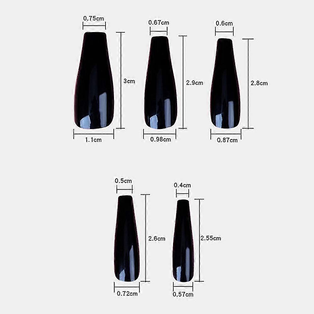 100 Pieces Matte Extra Long Ballerina Press On Nails