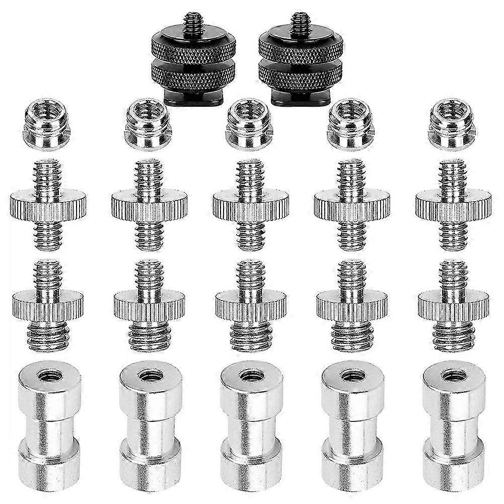 22 csomag kamera átalakító csavar, 1/4 - 3/8 csavaros adapter, 1/4 - 1/4 csavaros adapter, fényképezőgép állványhoz