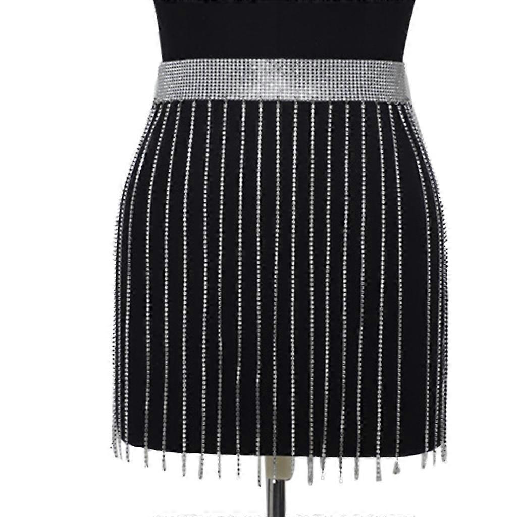 Błyszczący łańcuch ciała Błyszczące frędzle Pas Brzuch Taniec Spódnica Łańcuchy w talii