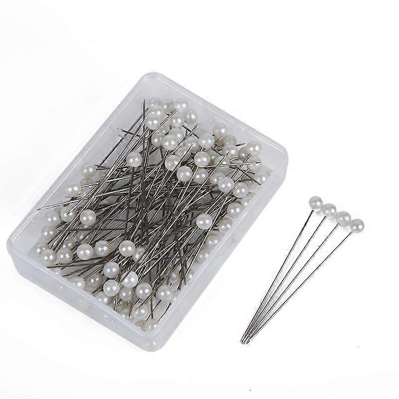 200 Pieces White Sewing Pins 6*65mm, Plastic Ball Head, Straight Sewing Pins For Dressmaker
