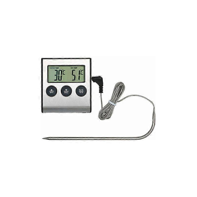 Food Cooking Thermometer with Alarm Timer Function, Food Temperature Gauge for Kitchen BBQ