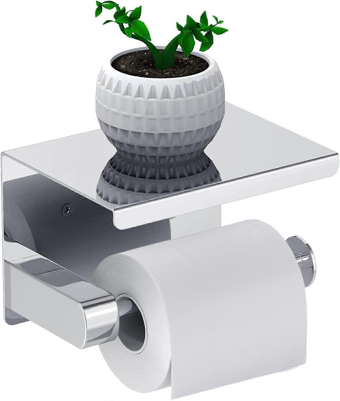 Toilet Paper Holder, Without Drilling(Silver)
