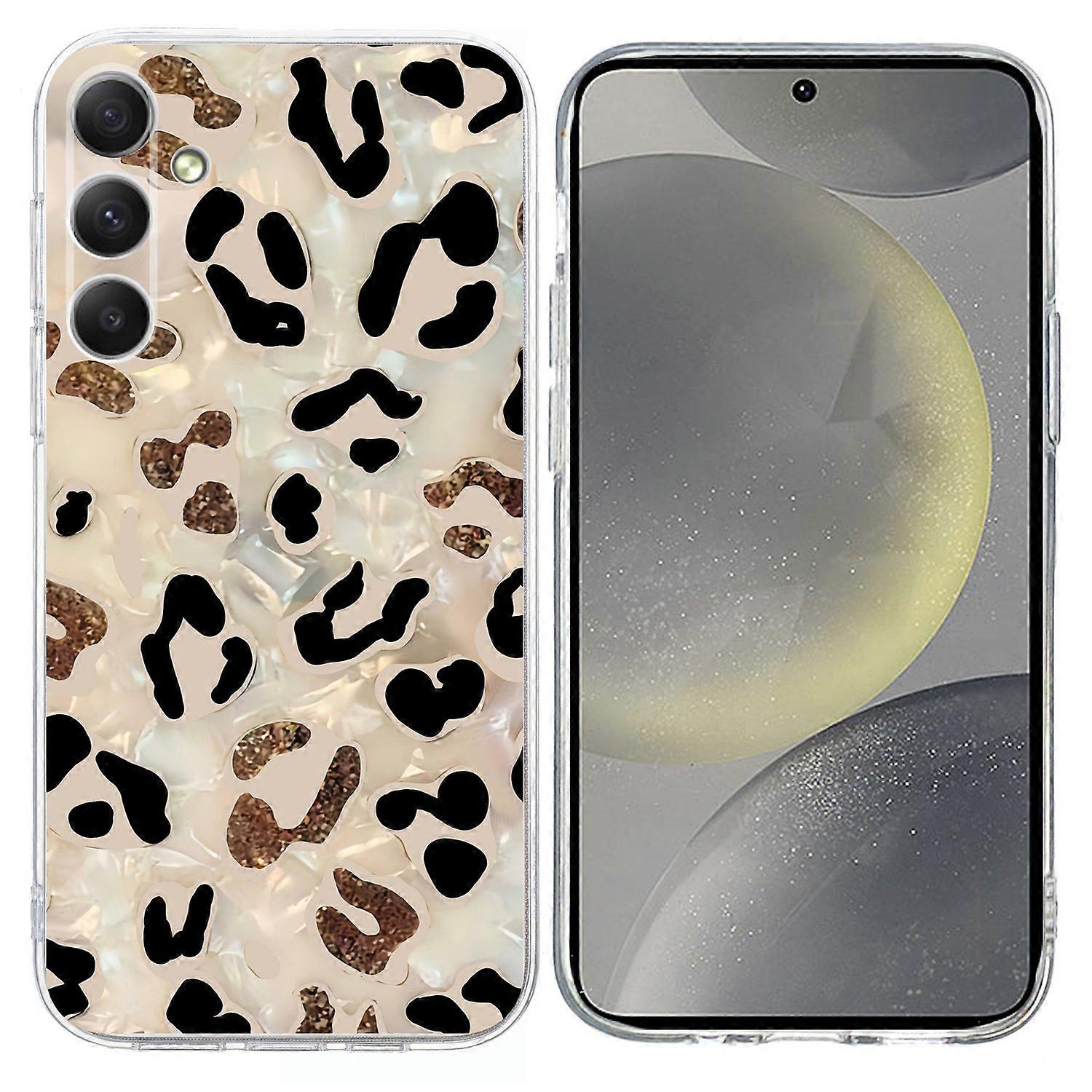 For Samsung Galaxy S24 Case Pattern Printing Shockproof Soft TPU Phone Cover - Leopard Print