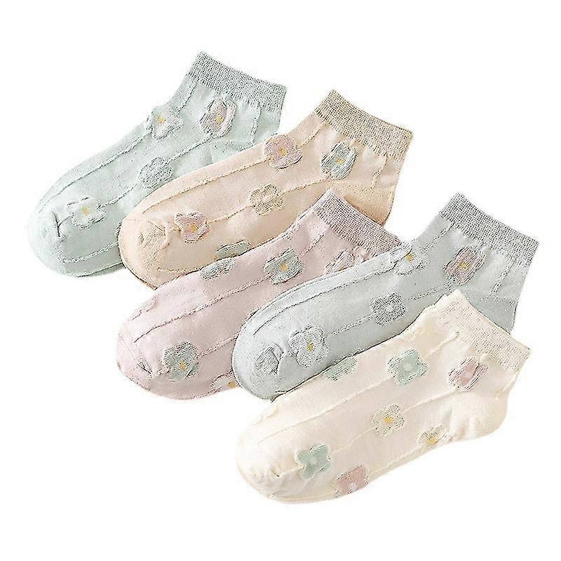 5 pairs Cotton Socks Cute Makaron