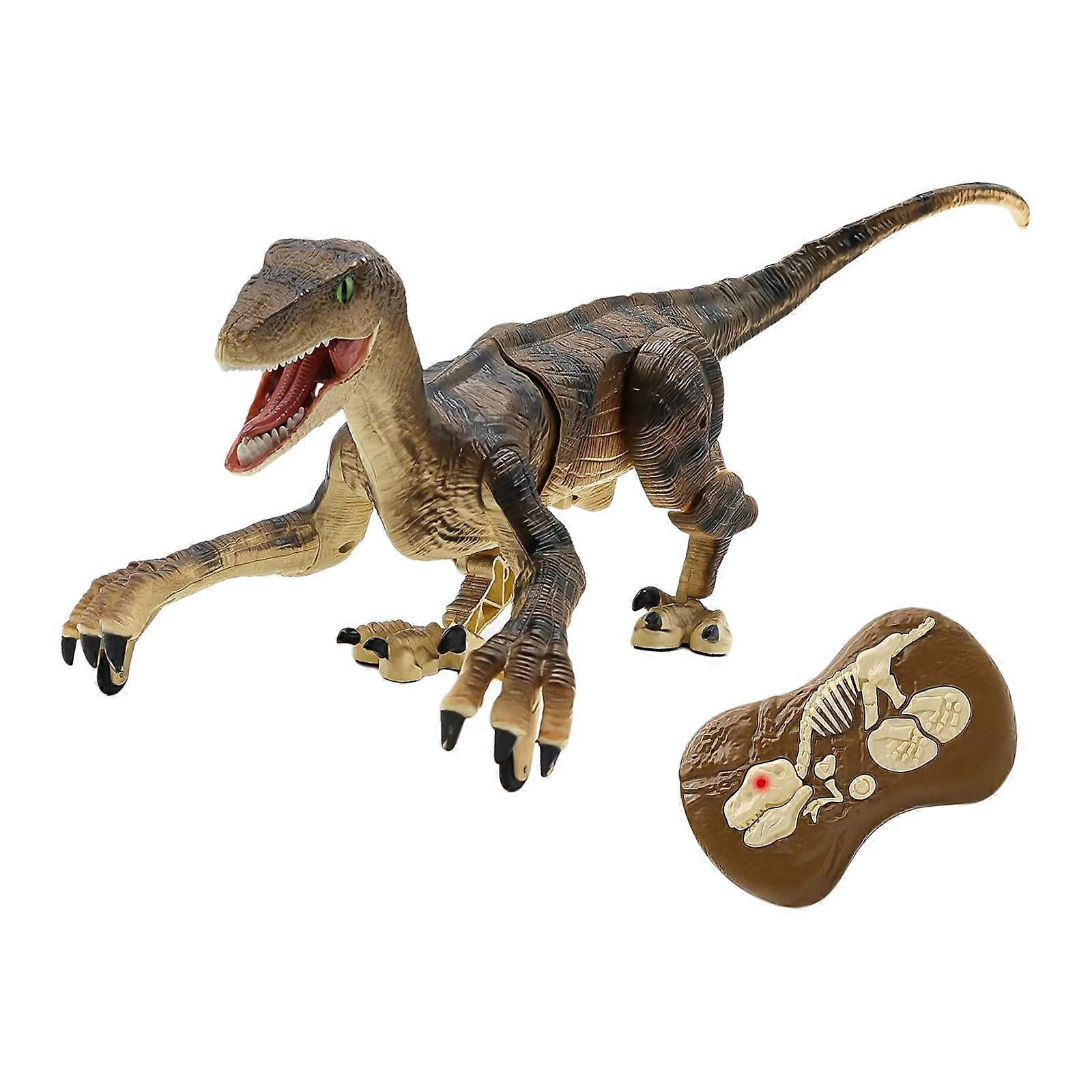2.4Ghz Simulation Remote Control Walking Roaring Dinosaur Toy Brown