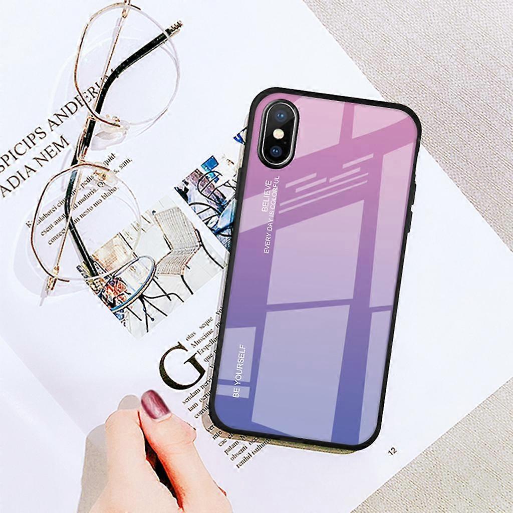 Smart Phone Gradient Glass Hard Back Case Cover For IPhone For IPhoneXR