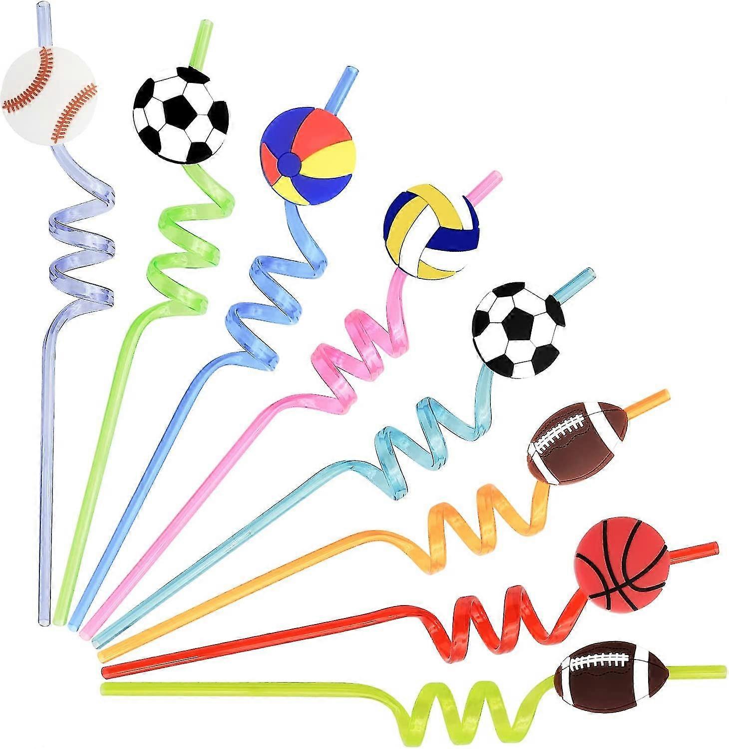 24 Pcs Reusable Drinking Plastic Straws (balls)