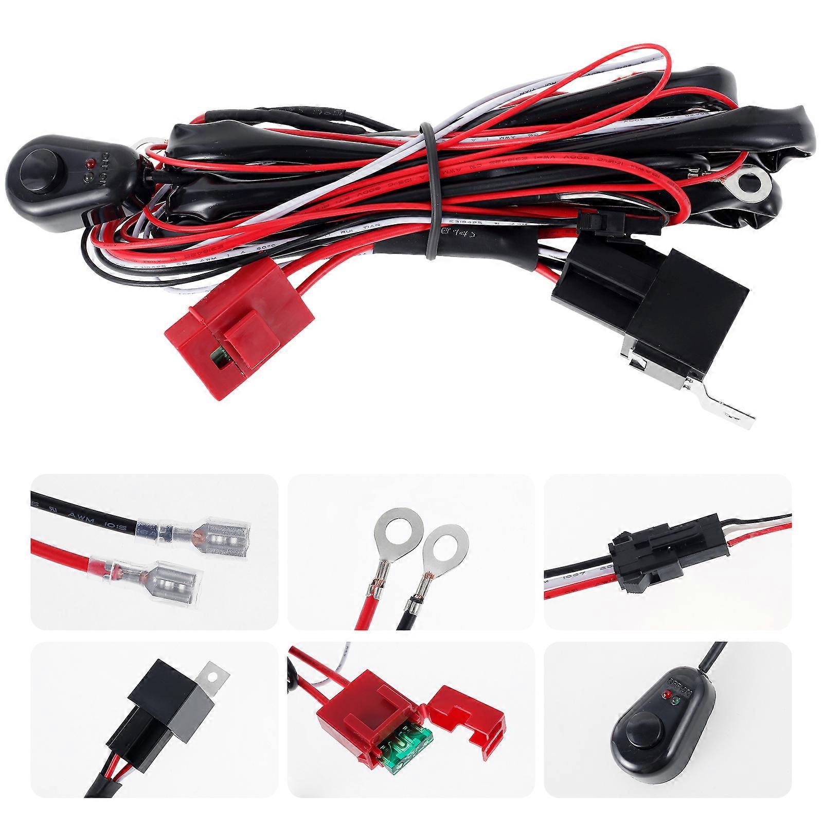 Professional 12v 40a Wire Harness Kit for LED Light Bar Wire Working Driving Light Bar with Fuse Relay Fog Light Wire Harness