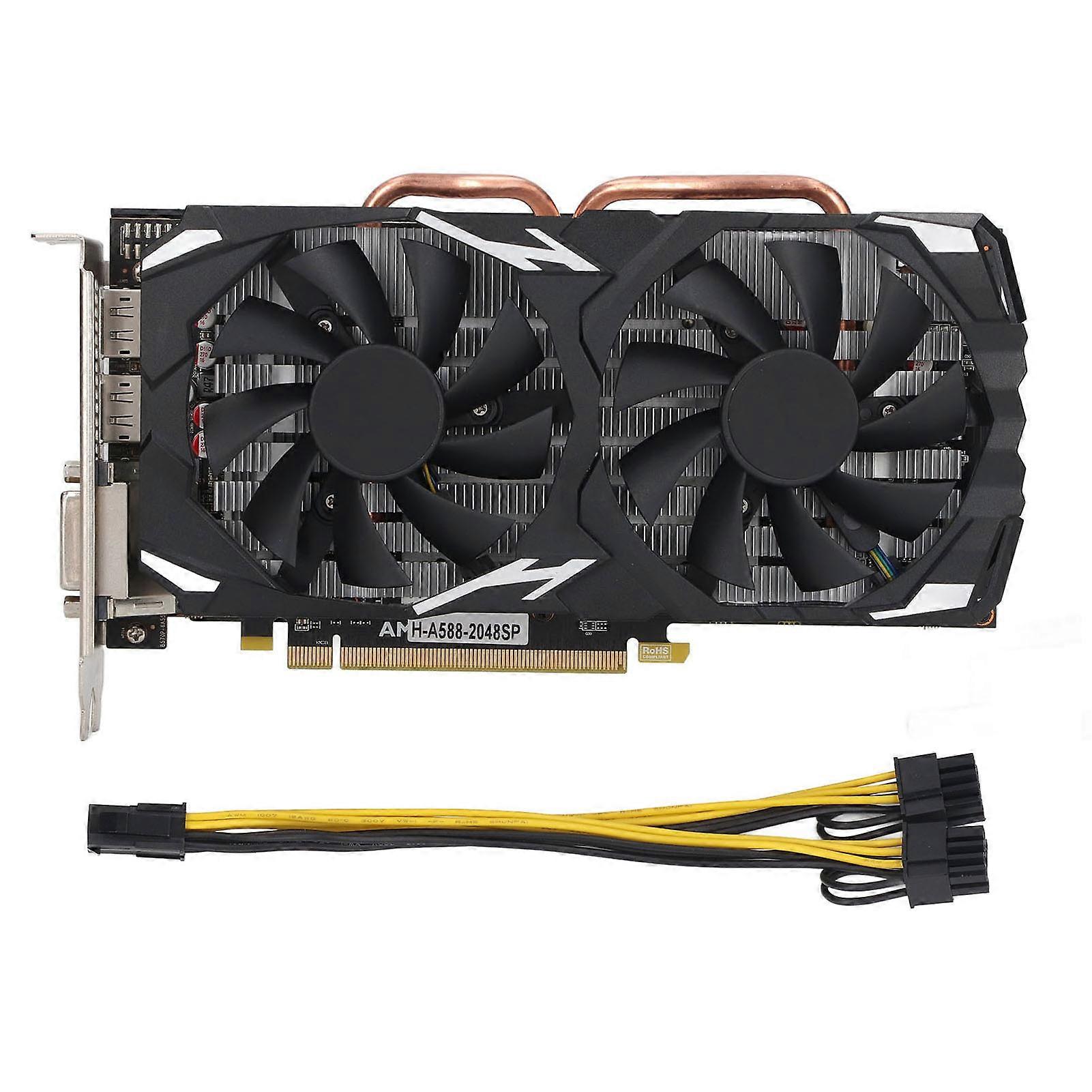 RX580 Game Graphics Card 8GB GDDR5 256BIT Baixo Ruído Desktop Computer Graphics Card para Windows 10 11 Vista para Linux RX580 8GB GDDR5 256BIT