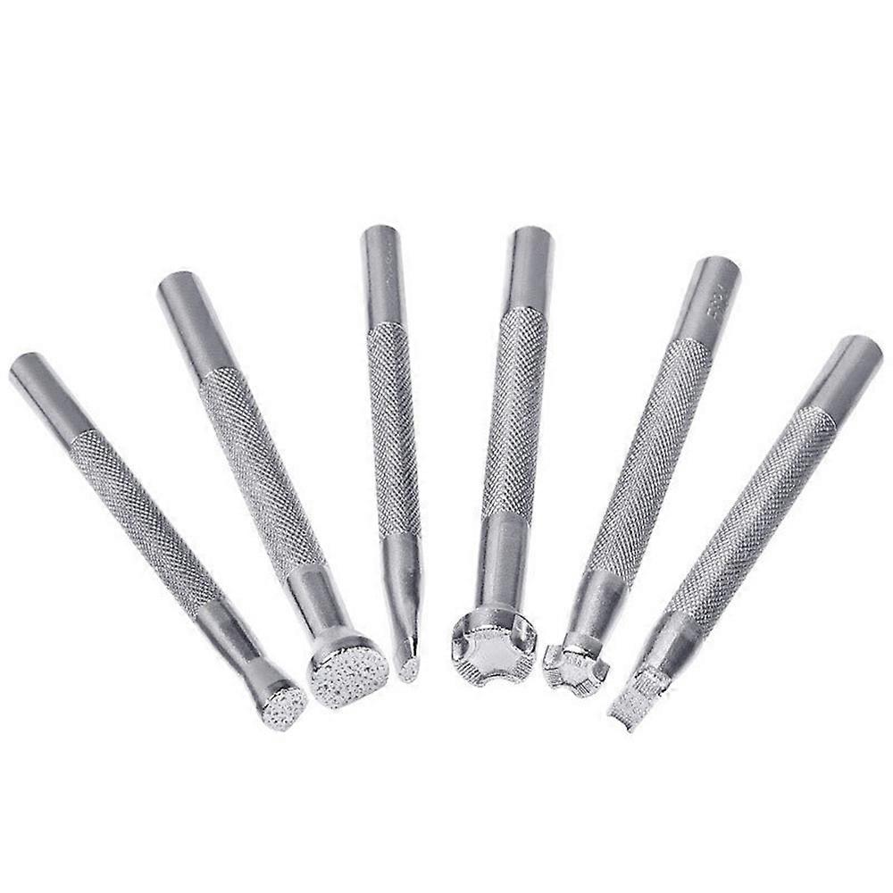 6 Pieces of Leather Stamping Printing Tool Kit Stamp Punching Kit Engraving Saddle Making Leather Craft DIY Tools
