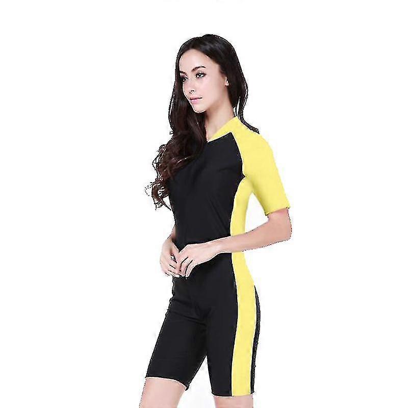 الغطس ركوب الأمواج، ملابس السباحة للنساء قطعة واحدة قصيرة الأكمام بدلة السباحة الحماية من أشعة الشمس