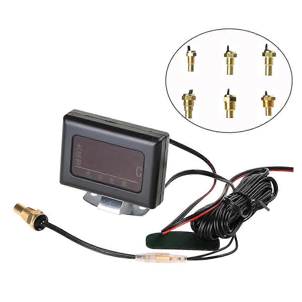 Professional 12V 24V Water Temperature Gauge Car Truck Instrument Durable Universal Digital With Sensor Tool Modified Engine