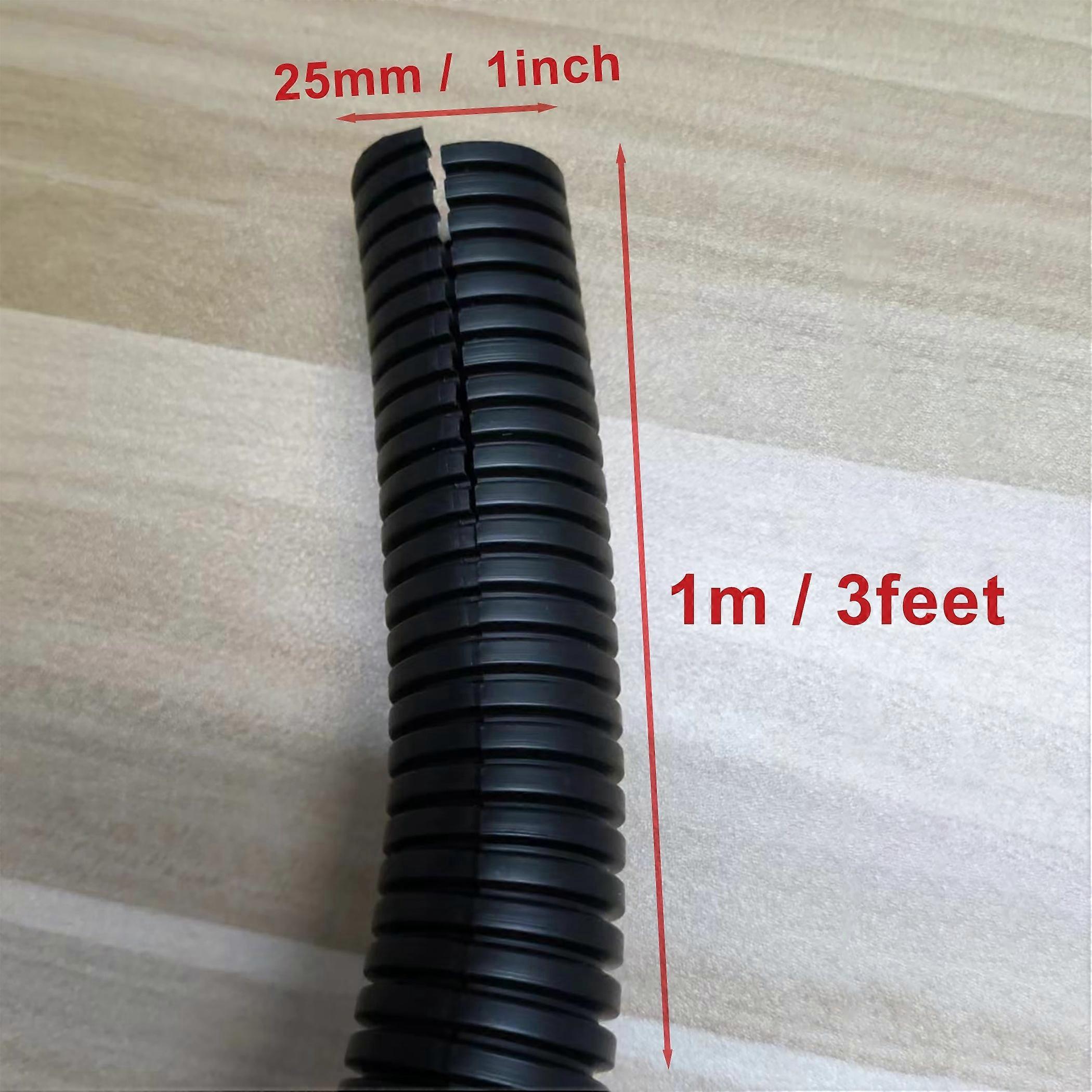 1pc Black Split Wire Loom Tubing - Cable Organizer and Protector for Automotive and Computer Wire Harnesses