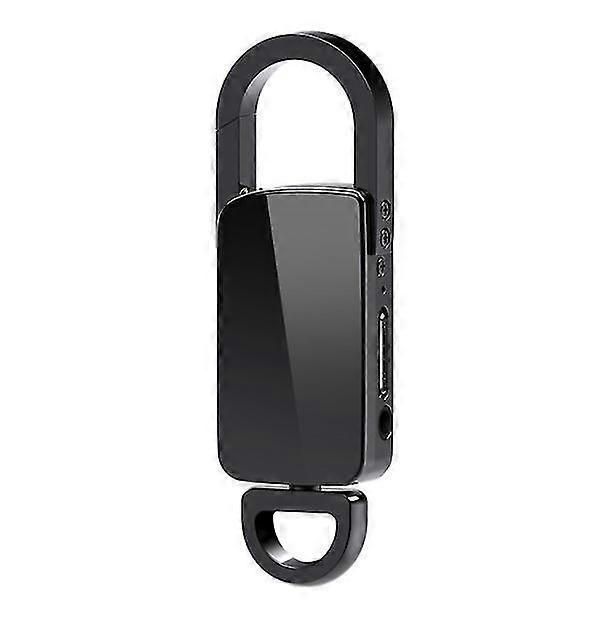 Keychain audio recorder, activate recording USB flash drive with MP3 player-8GB(Black)