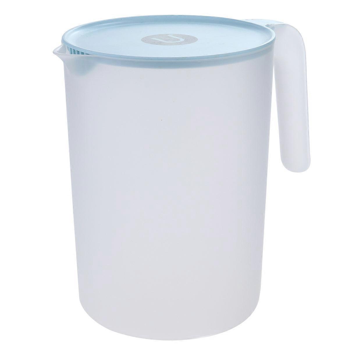 1Pc 2000ML Plastic Beverage Kettle Heat Resistant Cold Water Jug Juice Pitcher with Handle(Blue)