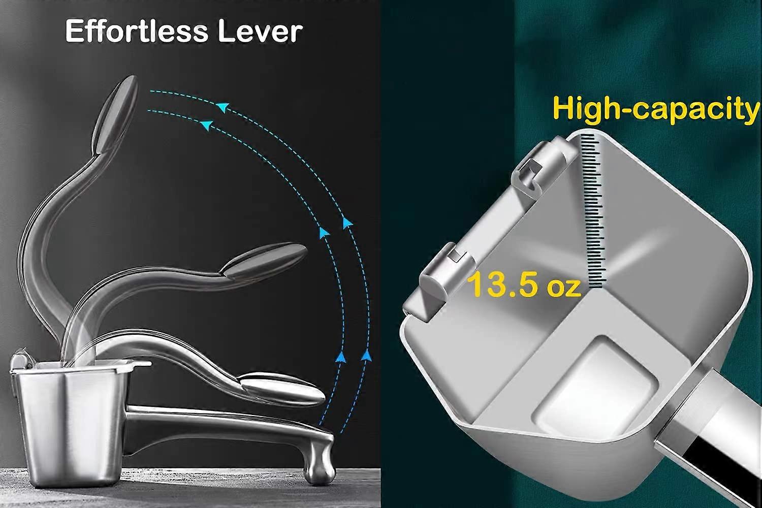 Real Stainless Steel Lemon Squeezer Citrus Juicer Hand Press Heavy Duty Manual Squeeze Juice Extractor Maker Orange Lime Grapefruit Presser - Bonus 50