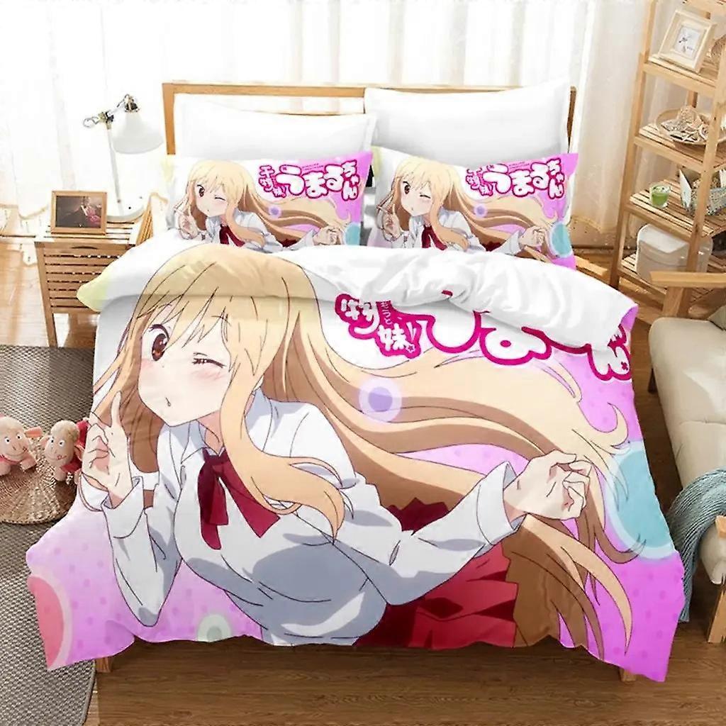 o2029 Lençóis O Himouto! Umaru-chan Conjuntos de Cama Conjunto de Capa de Edredão Com Fronha Roupa de Cama Completa Lençóis de Roupa de Cama fVV2029