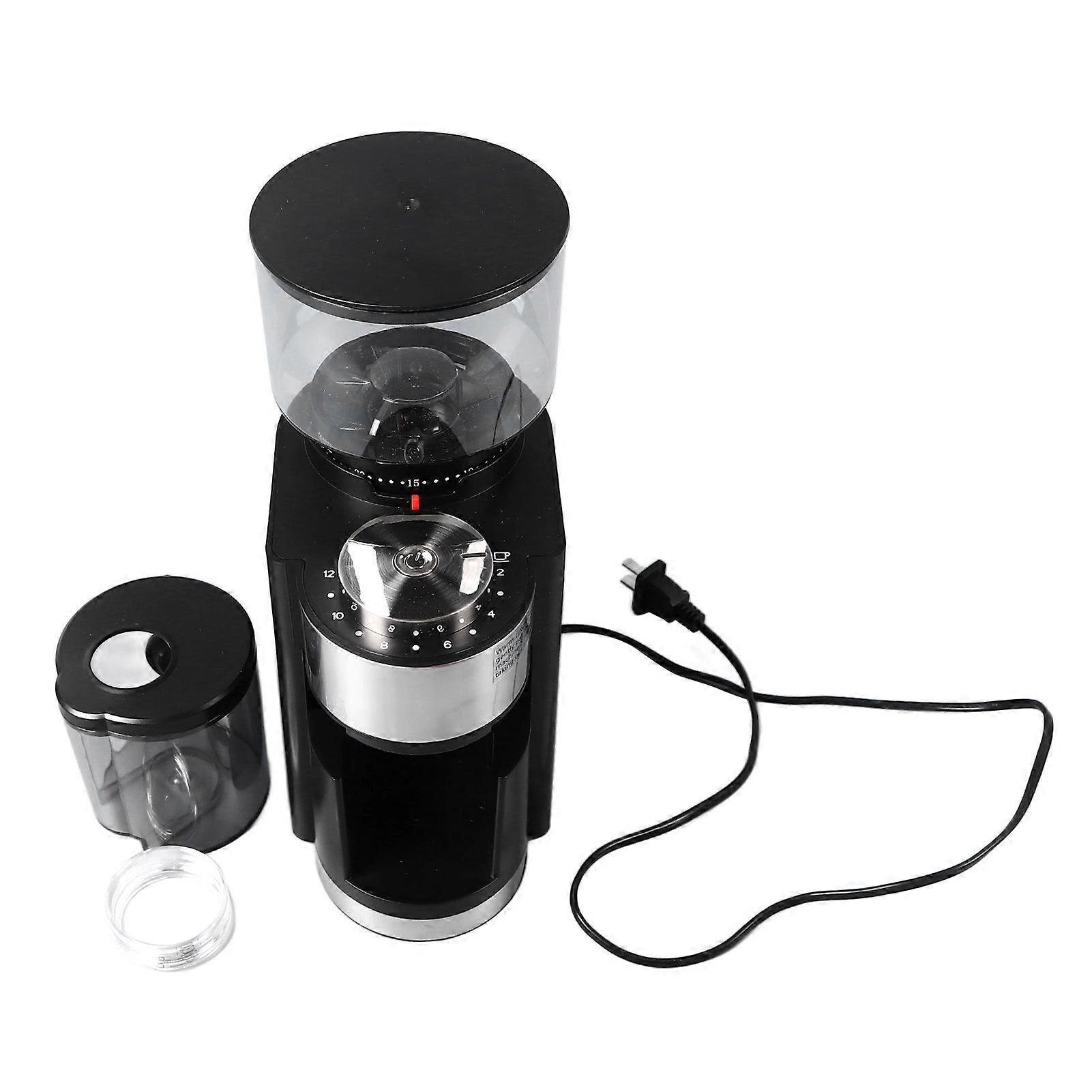 Macinacaffè elettrico nero Macinacaffè automatico 25 Impostazione di macinatura Regolabile Macinacaffè elettrico di grande capacità Spina CN 220V