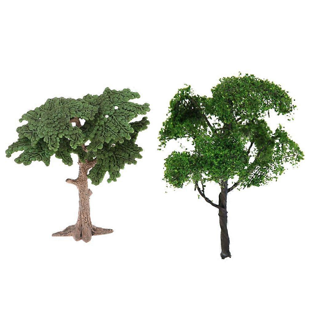 2pcs Simulation Model Tree Cycad Cypress + Elm Tree for Landscape Diorama Scenery