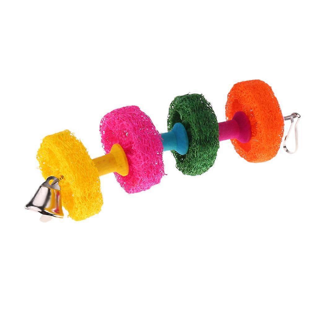 Colorful Pet Cage Hanging Toy Chew Toy Bird Parrot Hamster Rabbit with Bell