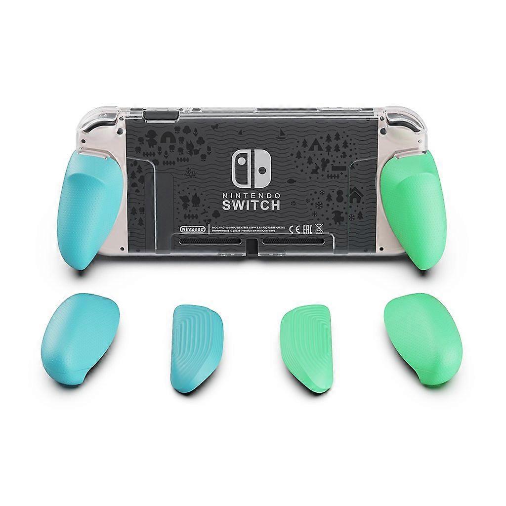 Skull & Co. GripCase Crystal with Replaceable Grips Dockable Transparent Protective Case Cover for Nintendo Switch