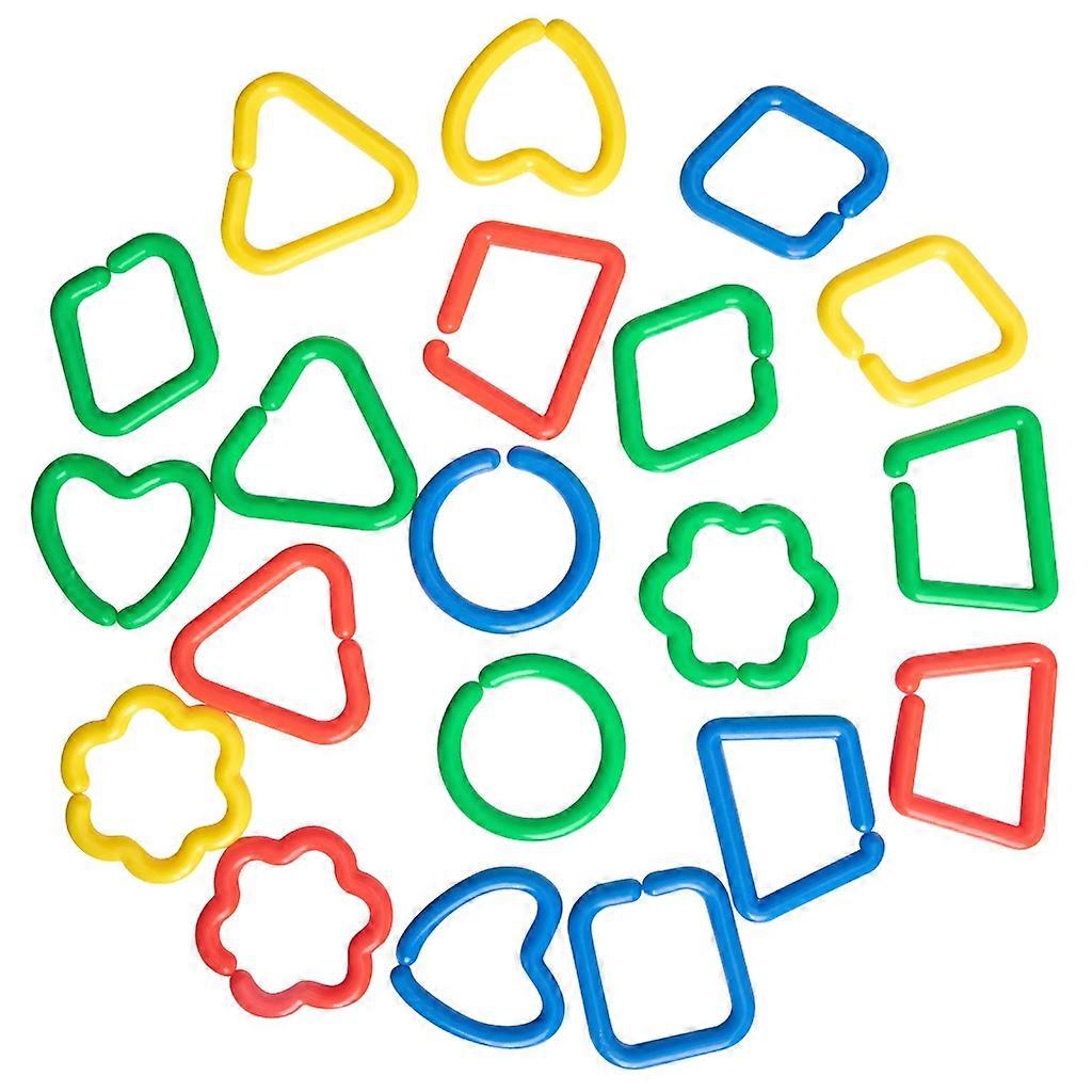  20pcs Link Clip Plastic Hooks Interchangeable Link for Classroom Playroom