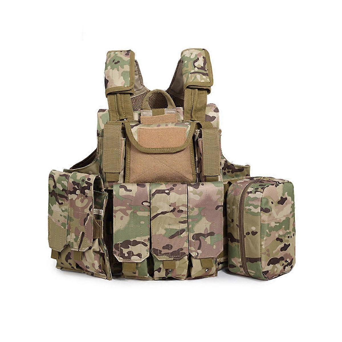 Wear-Resistant Tactical Vest Outdoor Molle Hunting Vest Adjustable Modular Gear for Training Gaming