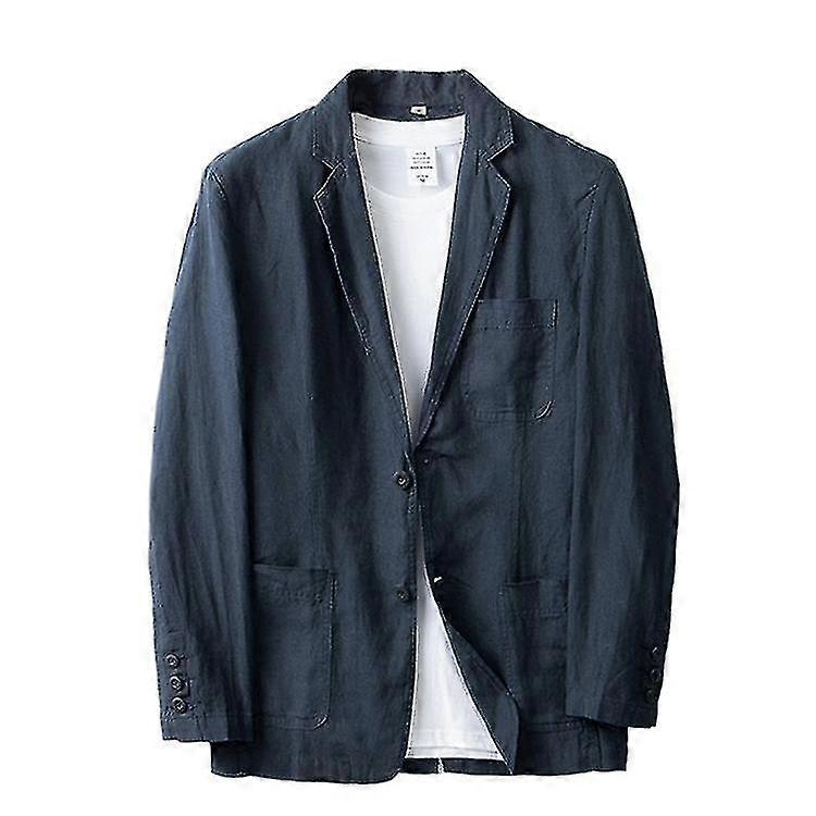 Men's Linen Blazer Lightweight Jacket Coat Two Button