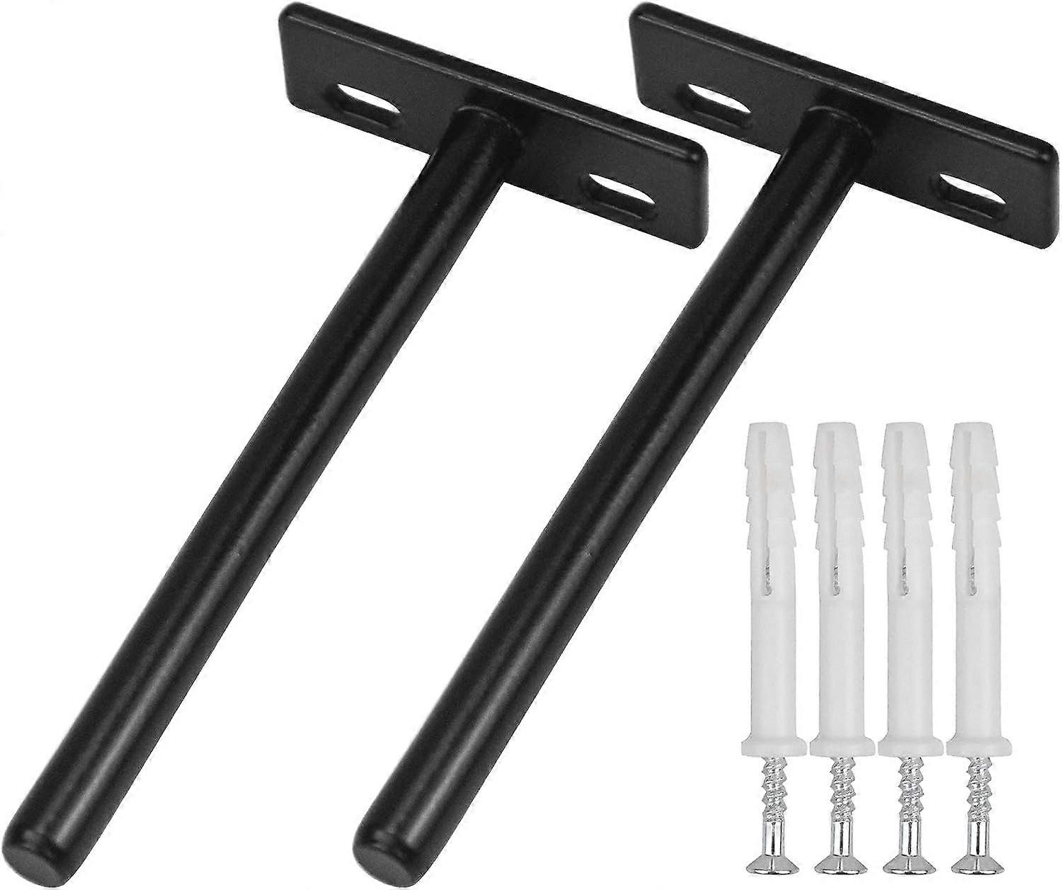 124mm Floating Shelf Brackets Shelf Bracket, Invisible Floating Shelf Bracket Bracket, Brackets Floating Shelf Bracket Wooden Shelf (Black)