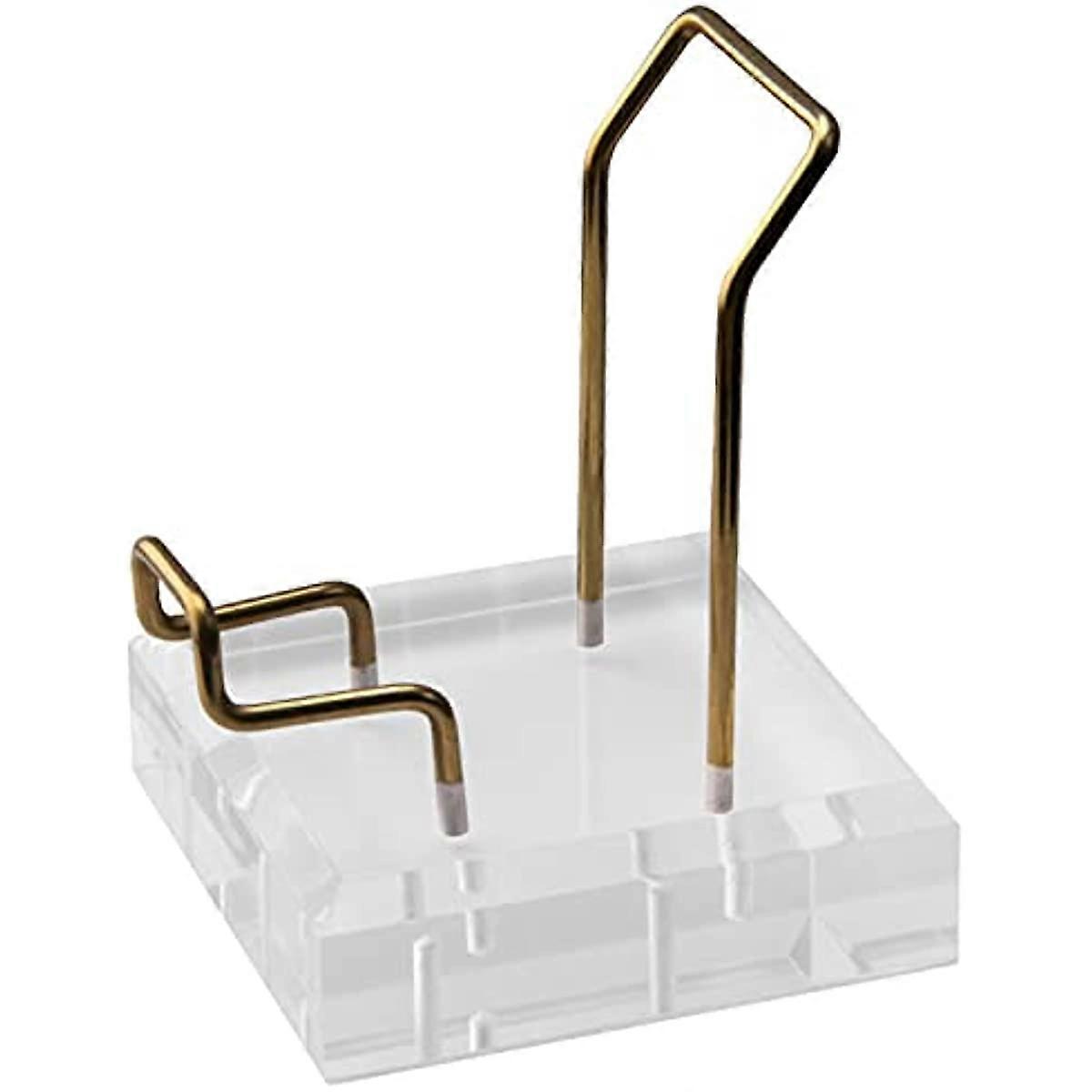 Rock Display Stand with Metal Arm | Rocks Holder with Acrylic Base | for Mineral Geode Display/Home Decor(S-8cm/3.15in, L-10cm/3.94in)