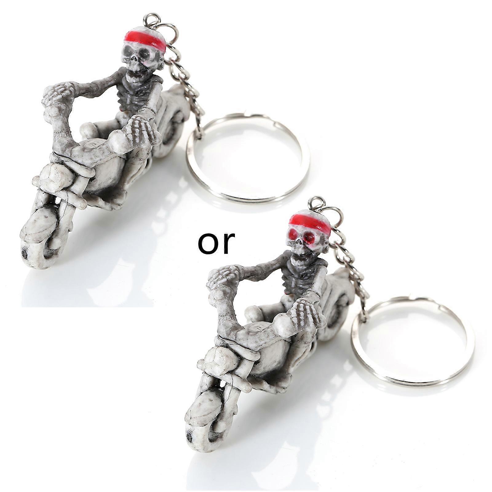 for Creative Skull Skeleton Motorcycle Pendant for Key Chain Keyring Keyfob Stra