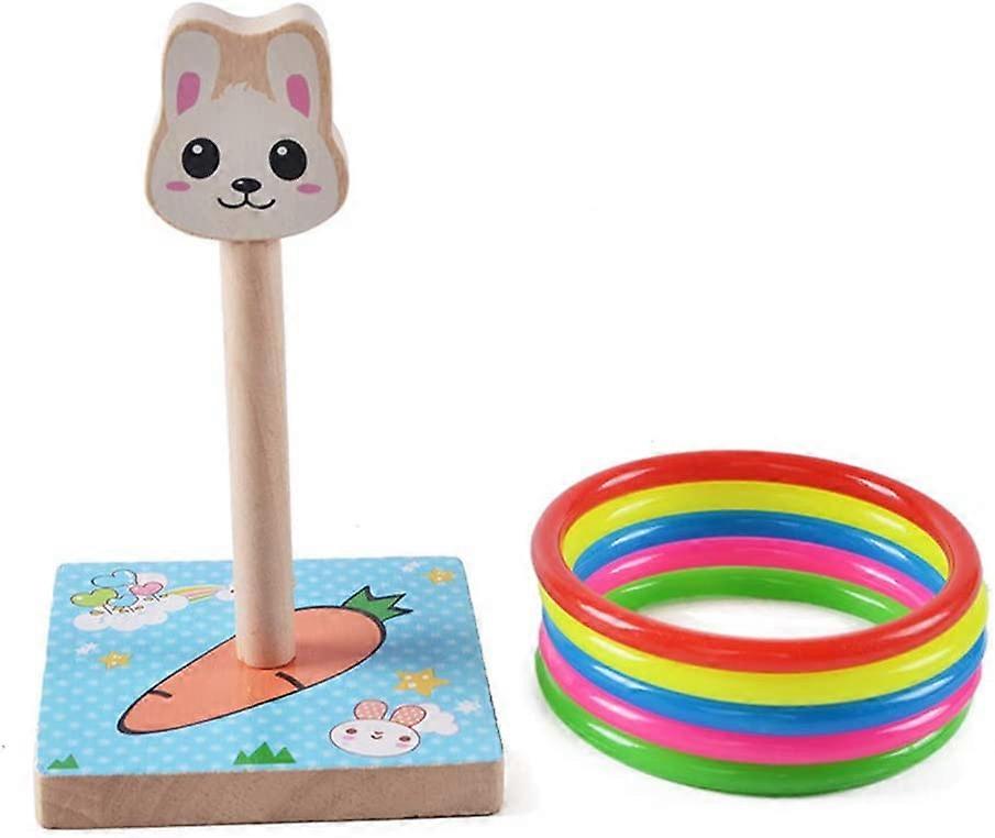 Ubiuo 6PCS Ring Toss Games Jeux d’extérieur Jeux de cour pour adultes et famille Enfants Animal Ring