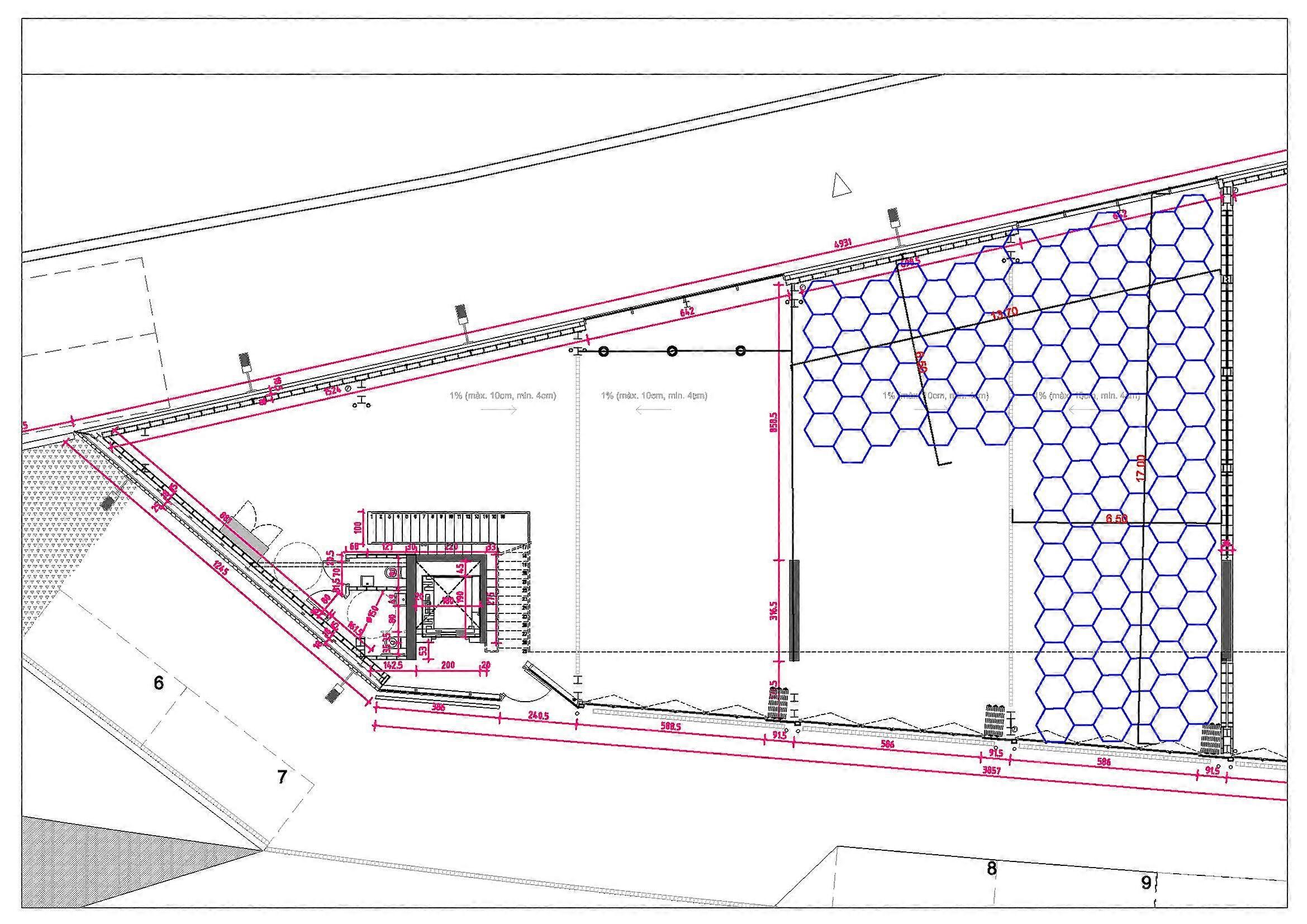 Customized Hexagonal Led Ceiling Light for Showroom Home Decoration AC 100-240V