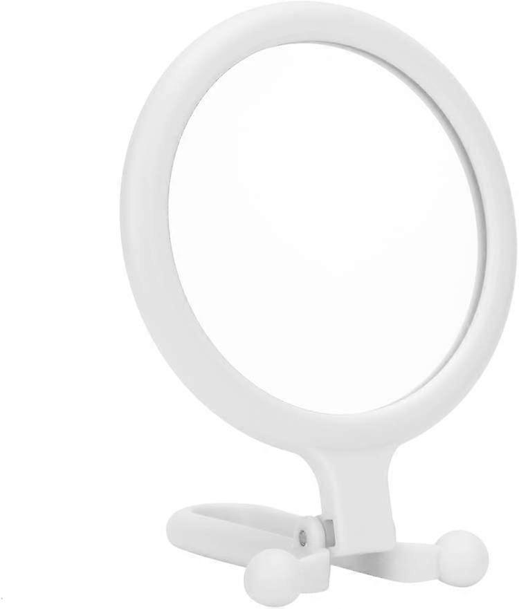 Double-Sided Makeup Mirror, 10x Magnifying Hand Mirror(White)