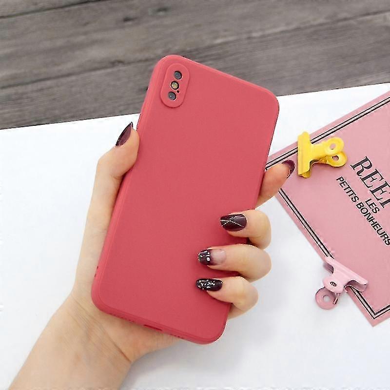 For Iphone Xr Magic Cube Frosted Silicone Shockproof Full Coverage Protective Case(black)