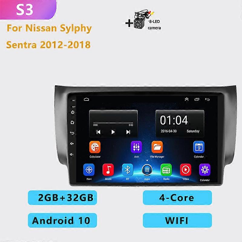 2 din Auto Android 10.0 car radio multimedia player Carplay GPS navigation For Nissan Sylphy B17 Sentra 2012 2013-2016 2017 2018
