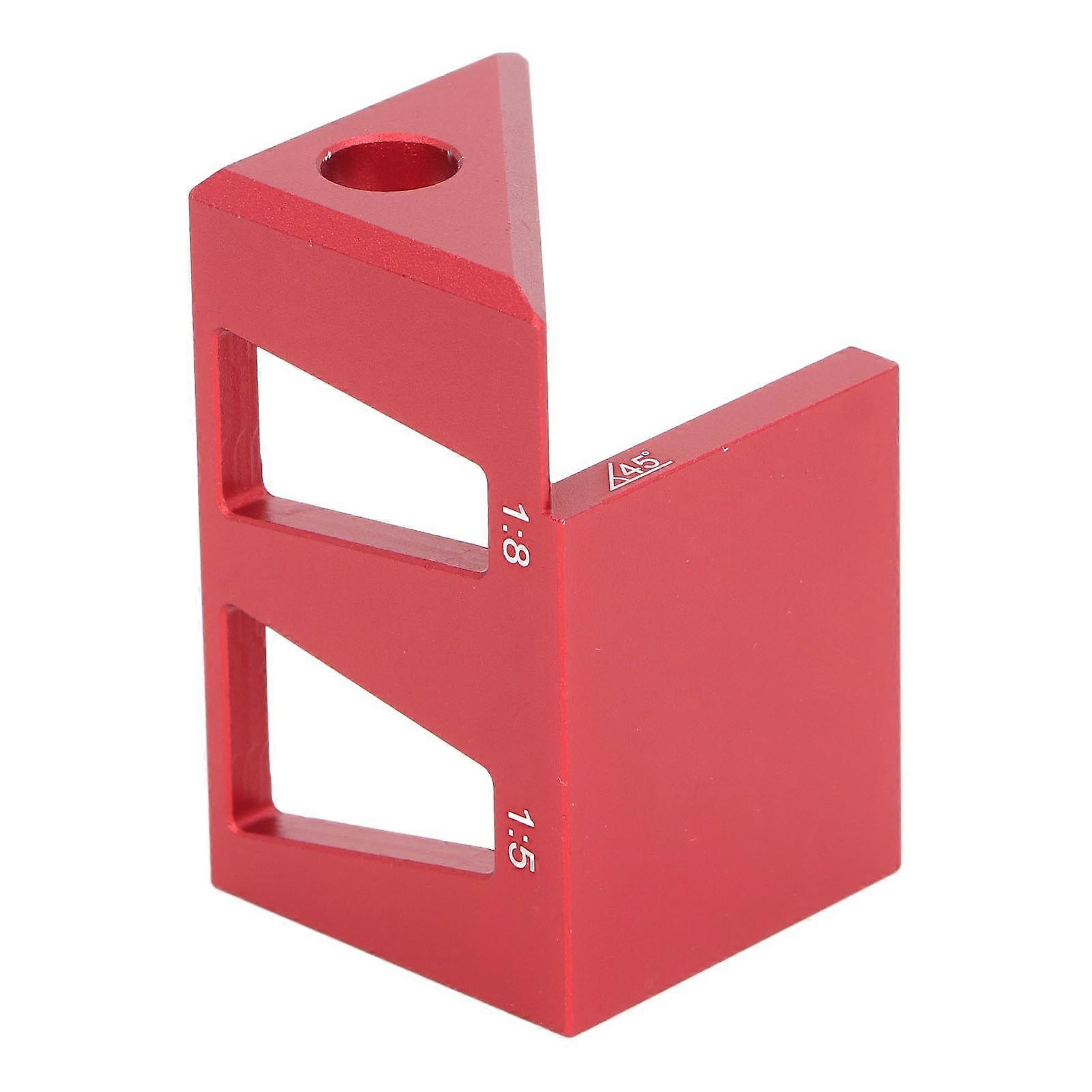 45 Degree Angle Marker, Red Color Aluminum Alloy Linear Drawing Plotter Measuring Ruler