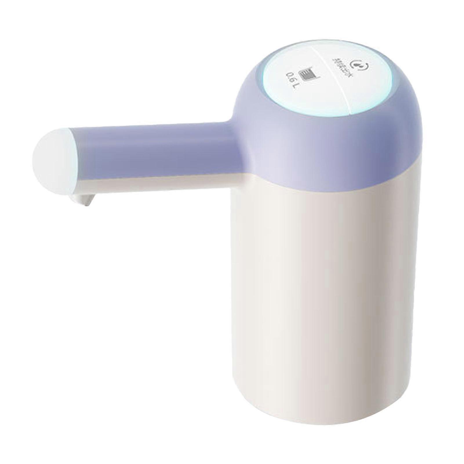 Wireless Electric Water Bottle Pump, Automatic Dispenser, White/Purple