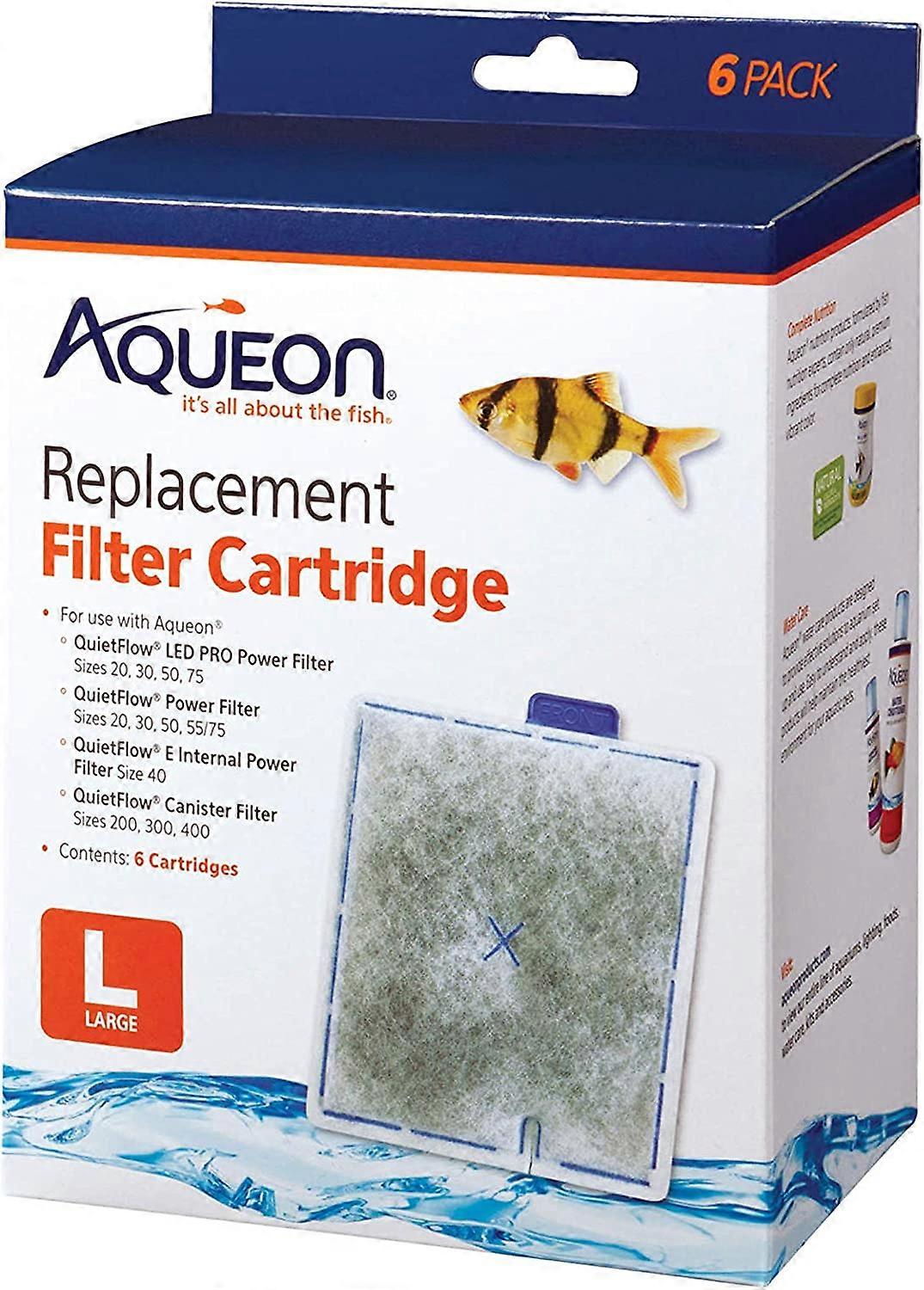Aqueon Filter Cartridge, Large, 6 Pack