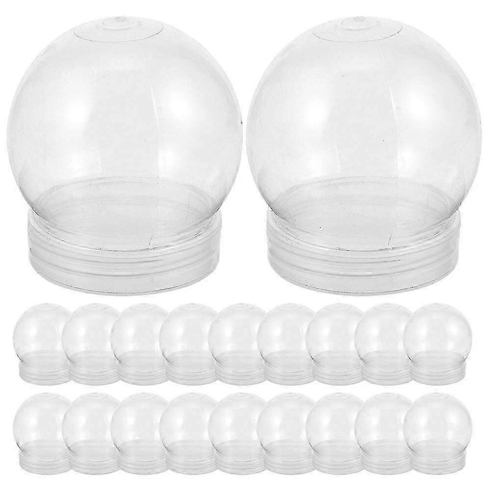 20pcs Reusable Clear Water Globes With Screw Off Caps Empty Snow Globe Making Props - JV