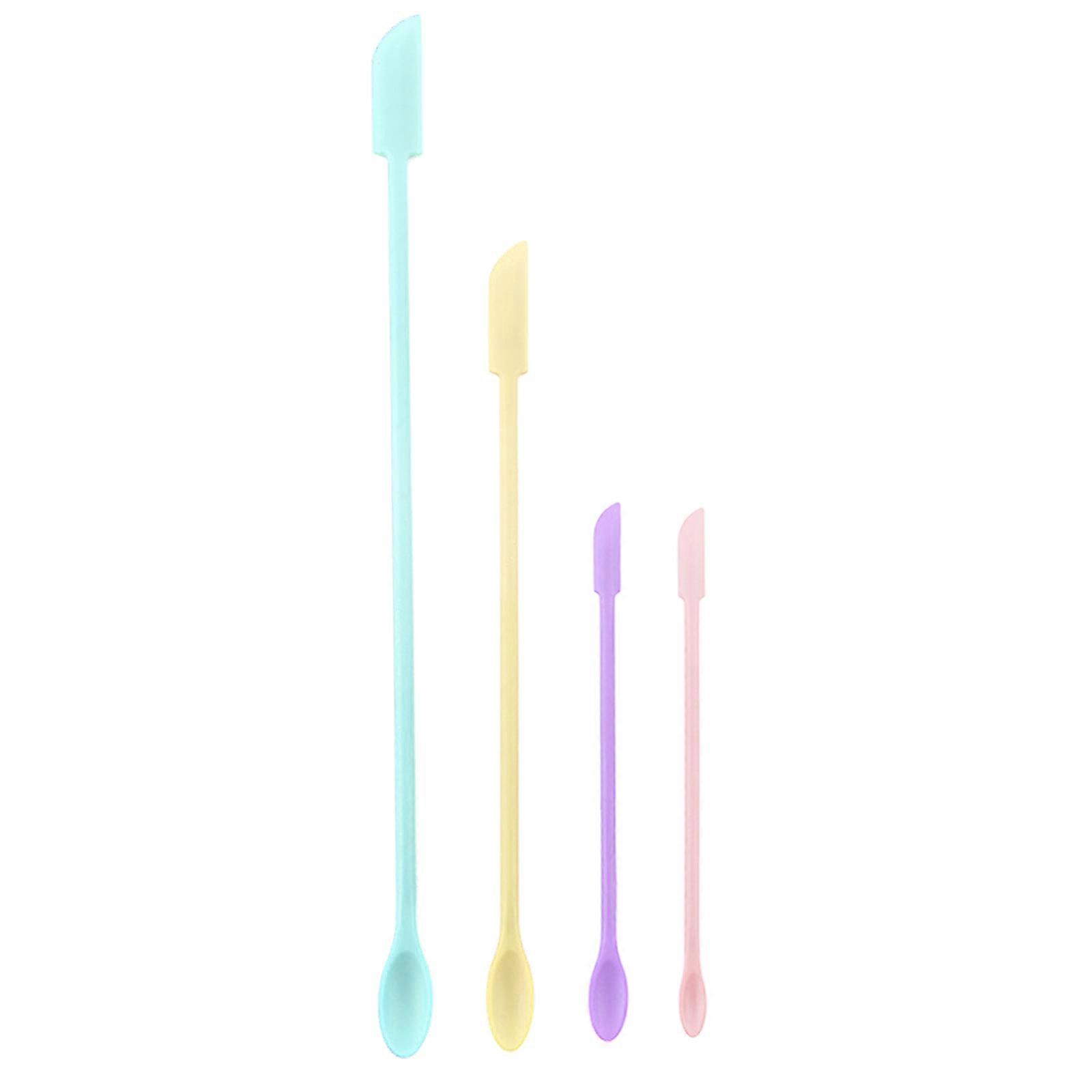 Mini Silicone Spatula Set- Small Rubber Spatula for Makeup- Thin Jar Scraper