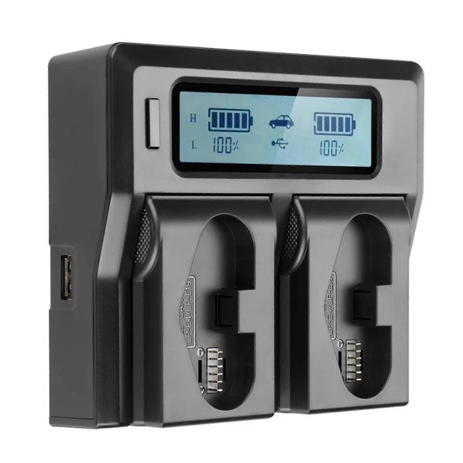 Bærbar LP-E19 EU Plug dobbel batterilader for EOSR3 1DX MarkII1DX2 1DX3