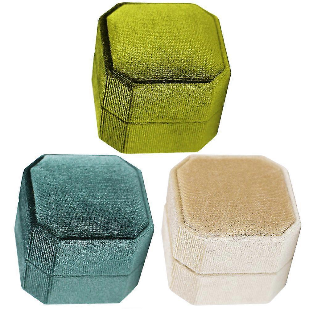 3pcs Ring Boxes Octagonal Jewelry Boxes Engagement Ring Boxes Jewelry Gift Boxes